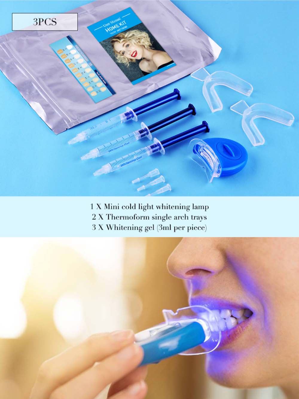 Teeth Whitening Kit With Light - 최고 품질의 과산화물 치아 미백 젤