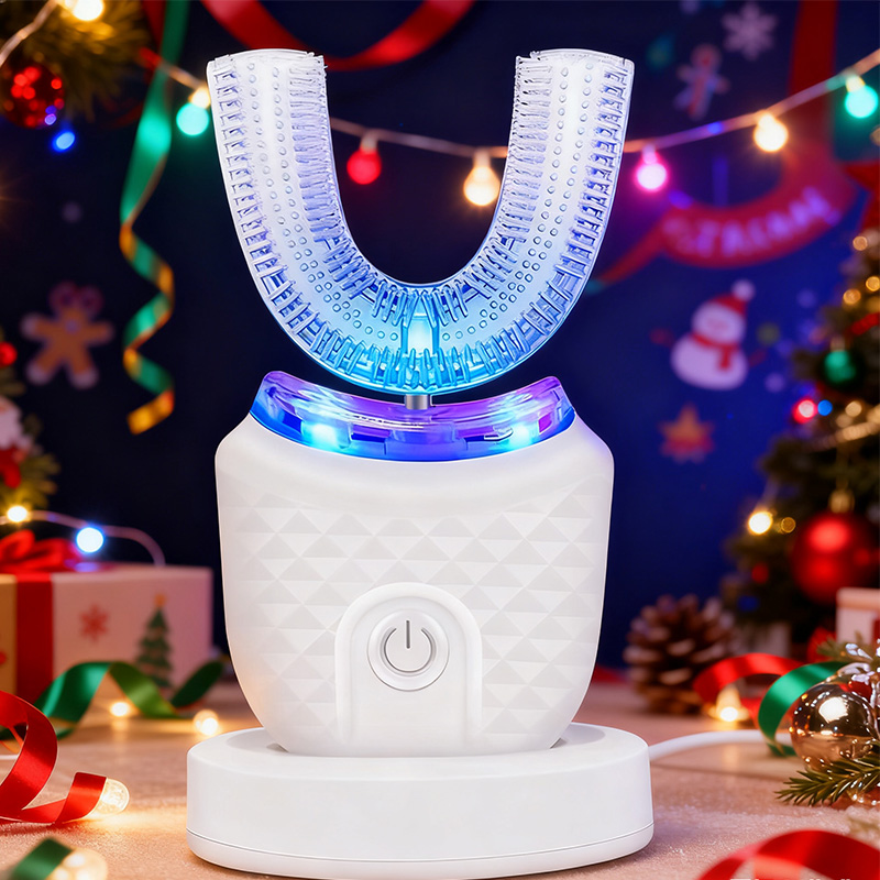 Teeth Whitening Kit With Light - U자형 전동 칫솔, 자동 음파 미백