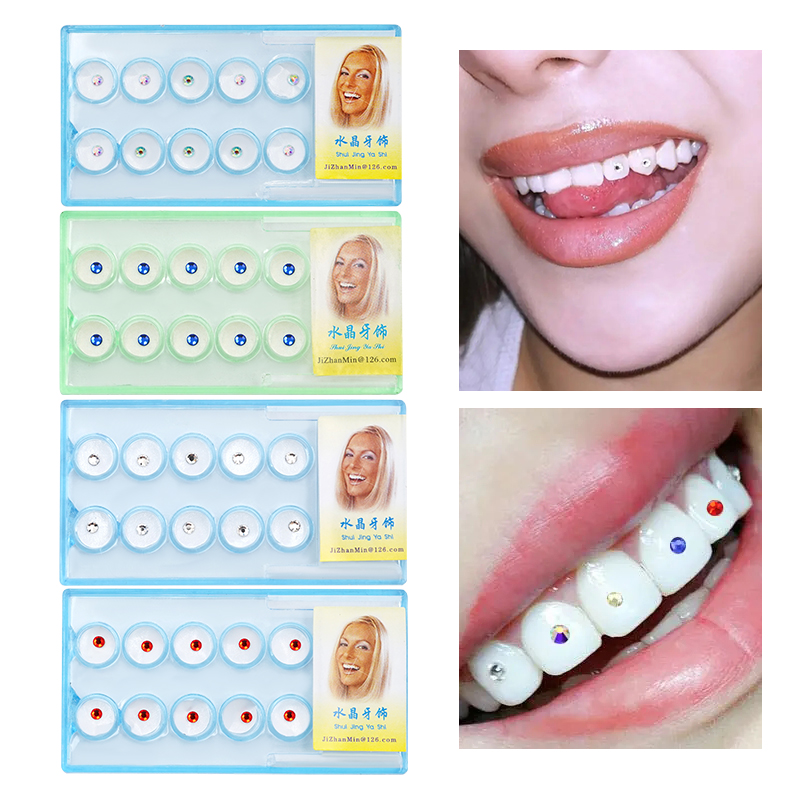 Teeth Whitening Naturally - 10개/박스 치과용 다이아몬드 크리스탈 장식품 보석