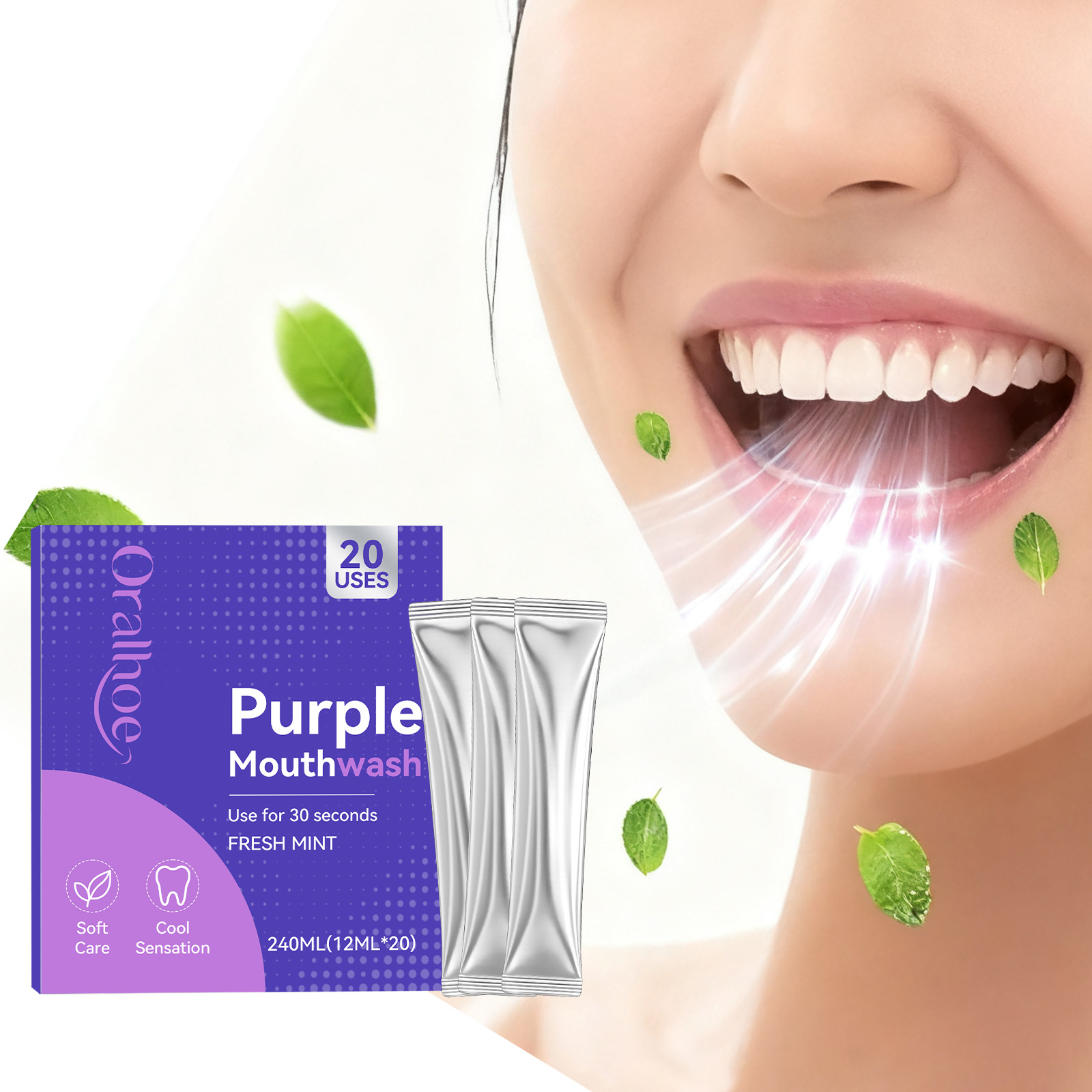 20개입, 보라색 구강 청결제, 치아 미백 효과, 누런 - Teeth Whitening Naturally 리뷰 및 가격