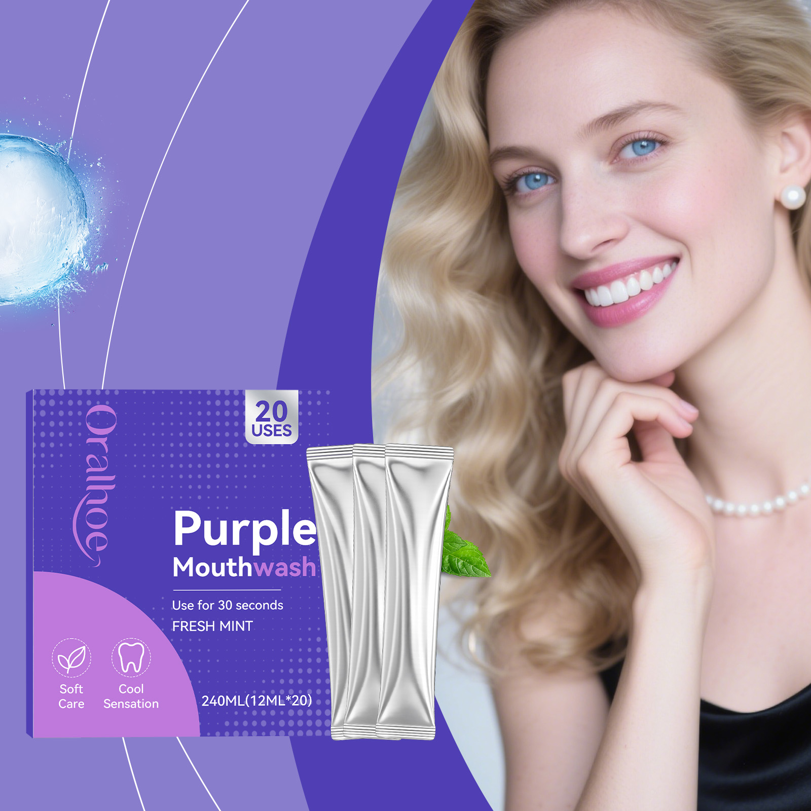 20개입, 보라색 구강 청결제, 치아 미백 효과, 누런 - Teeth Whitening Naturally 리뷰 및 가격