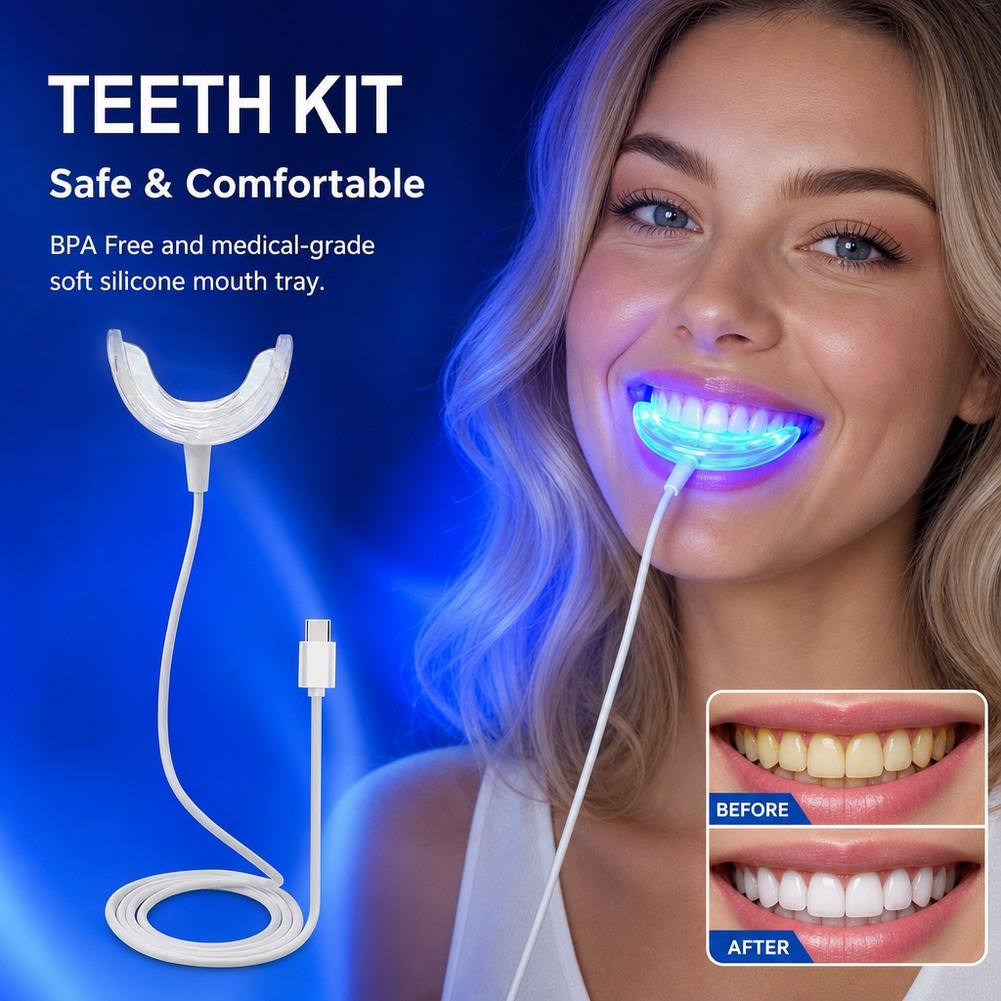 치아 미백 촉진기 스마트 LED 블루 라이트 휴대용 U - Teeth Whitening Tray 리뷰 및 가격