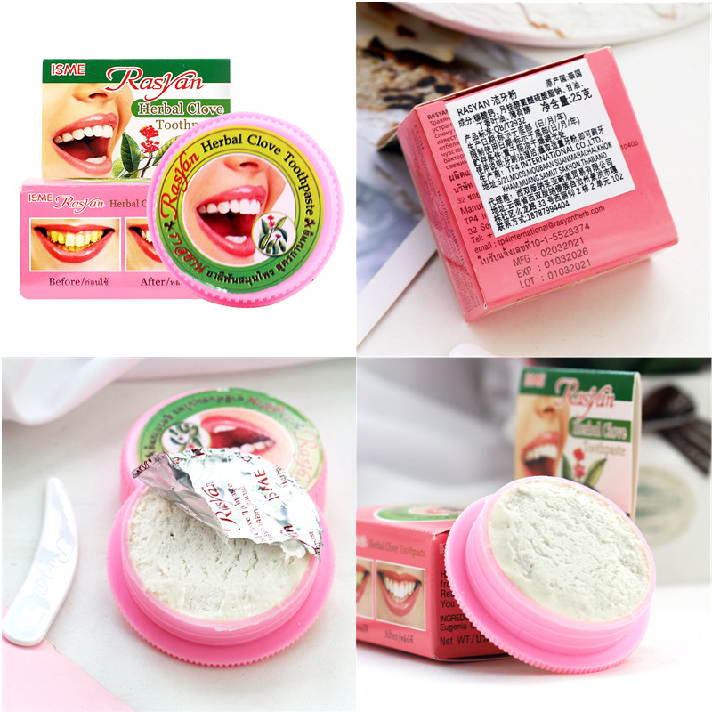 태국산 라시안 허벌 클로브 치약, 담배 및 차 얼룩 제 - Teeth Whitening Thailand 리뷰 및 가격