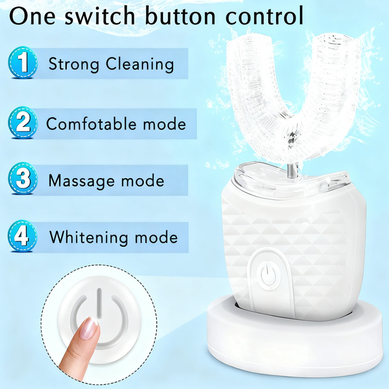 U자형 전동 칫솔, 자동 음파 미백 기능, 실리콘 소재 - Teeth Whitening Kit With Light 리뷰 및 가격