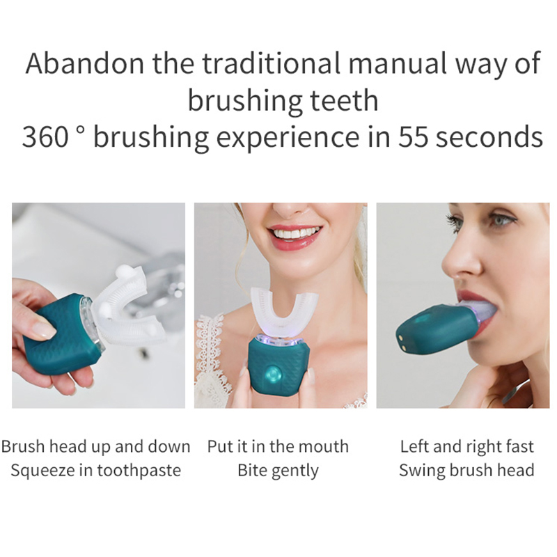 U자형 전동 칫솔, 자동 음파 미백 기능, 실리콘 소재 - Teeth Whitening Kit With Light 리뷰 및 가격