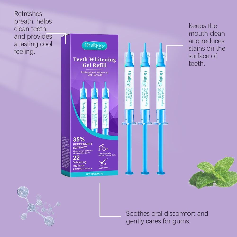 페퍼민트 추출물 함유, 표면 얼룩 제거, 치아 미백 젤 - Teeth Whitening Gel Refills 리뷰 및 가격