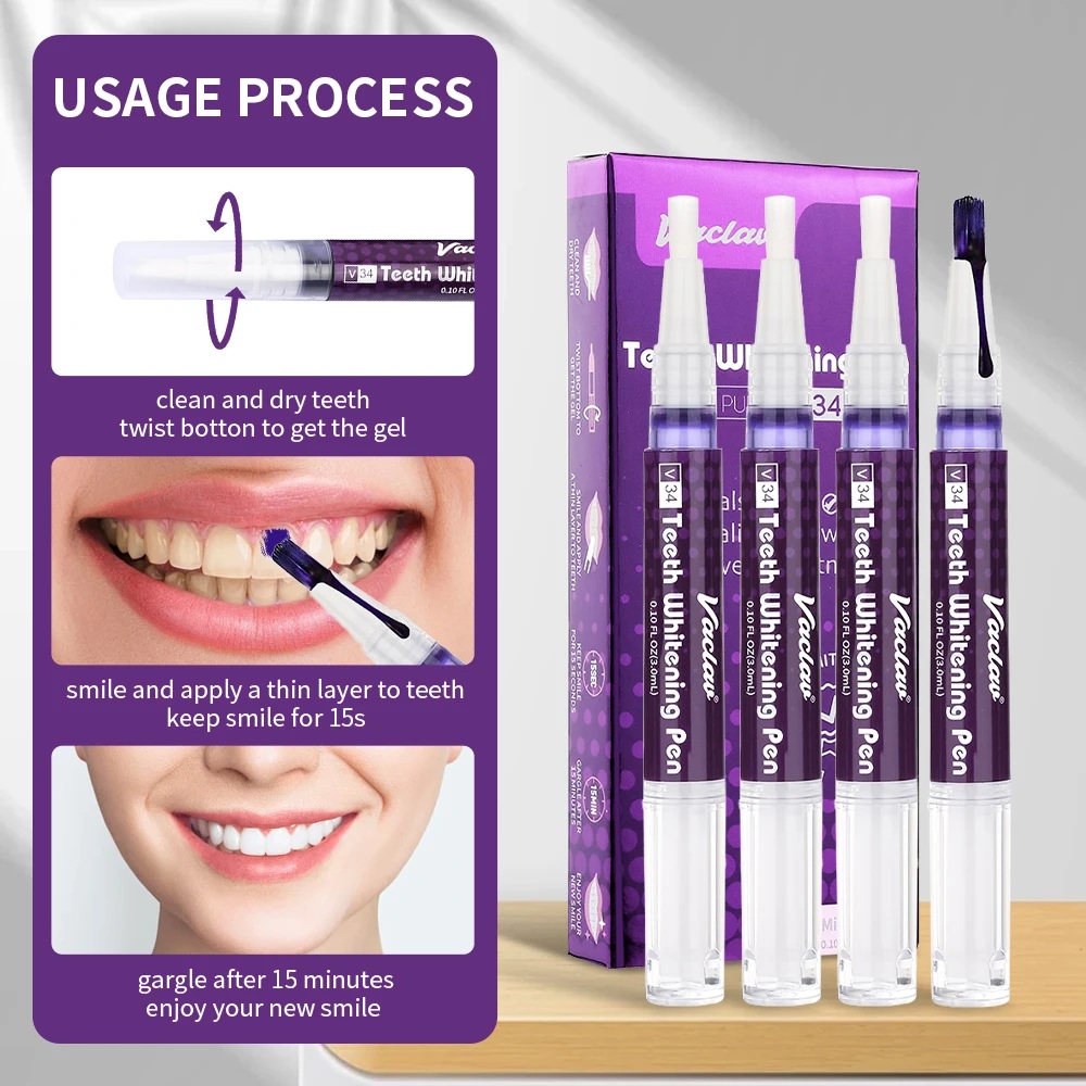 바클라프 V34 퍼플 치아 미백 젤 펜, 즉각적인 치아 - Teeth Whitening App 리뷰 및 가격