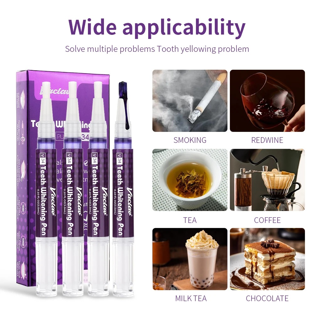 바클라프 V34 퍼플 치아 미백 젤 펜, 즉각적인 치아 - Teeth Whitening App 리뷰 및 가격