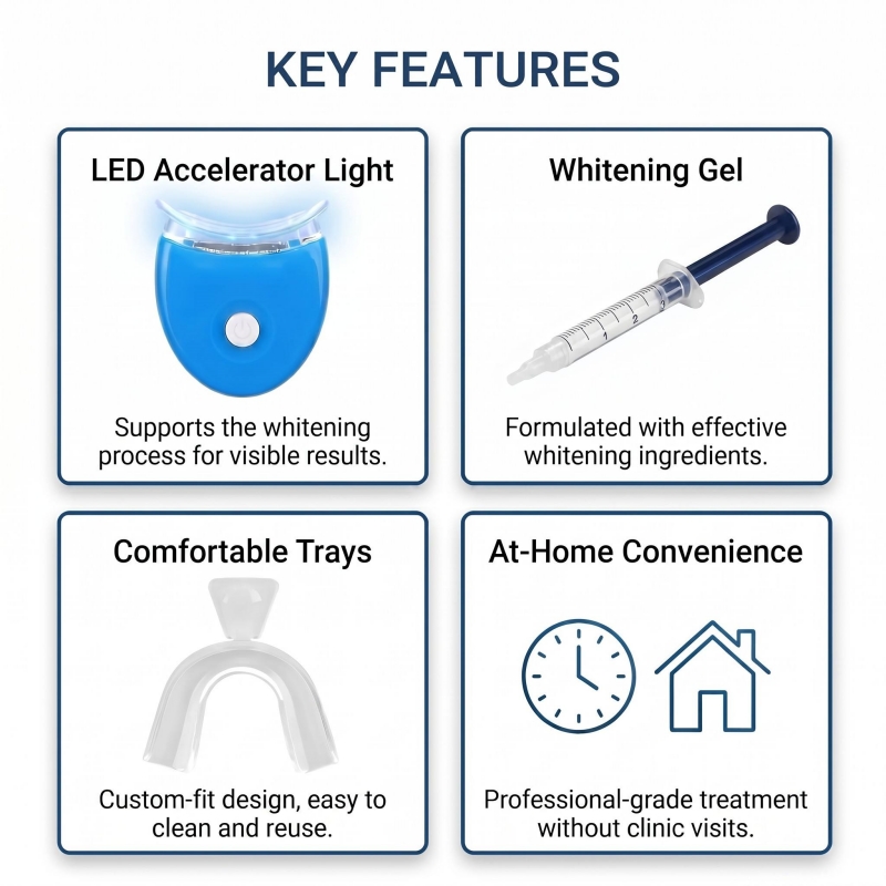 휴대용 치아 미백 키트, 단일 LED 미백 촉진기, 3 - Teeth Whitening Kit With Light 리뷰 및 가격